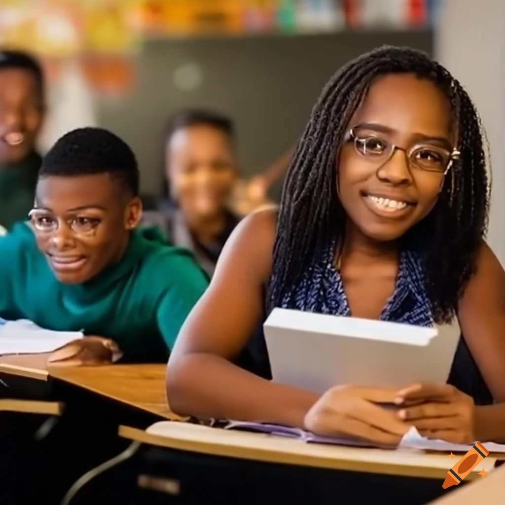 Diverse group of college students in a classroom