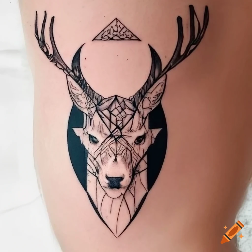 Koi White-tailed deer Elk Tattoo - Tribal Deer Head Tattoos png download -  670*1191 - Free Transparent Koi png Download. - Clip Art Library