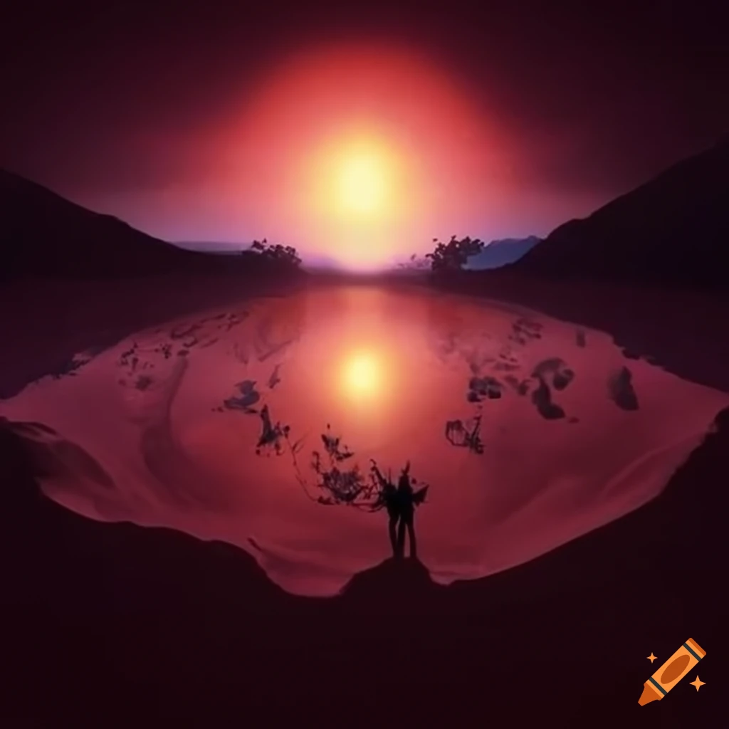 Silkroad in an alien planet with multiple suns in the sky and reptilians in a trippy desert ambiance