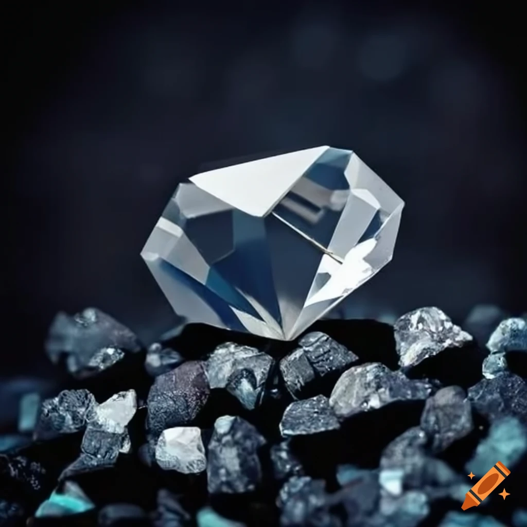 Diamond on a pile of coal