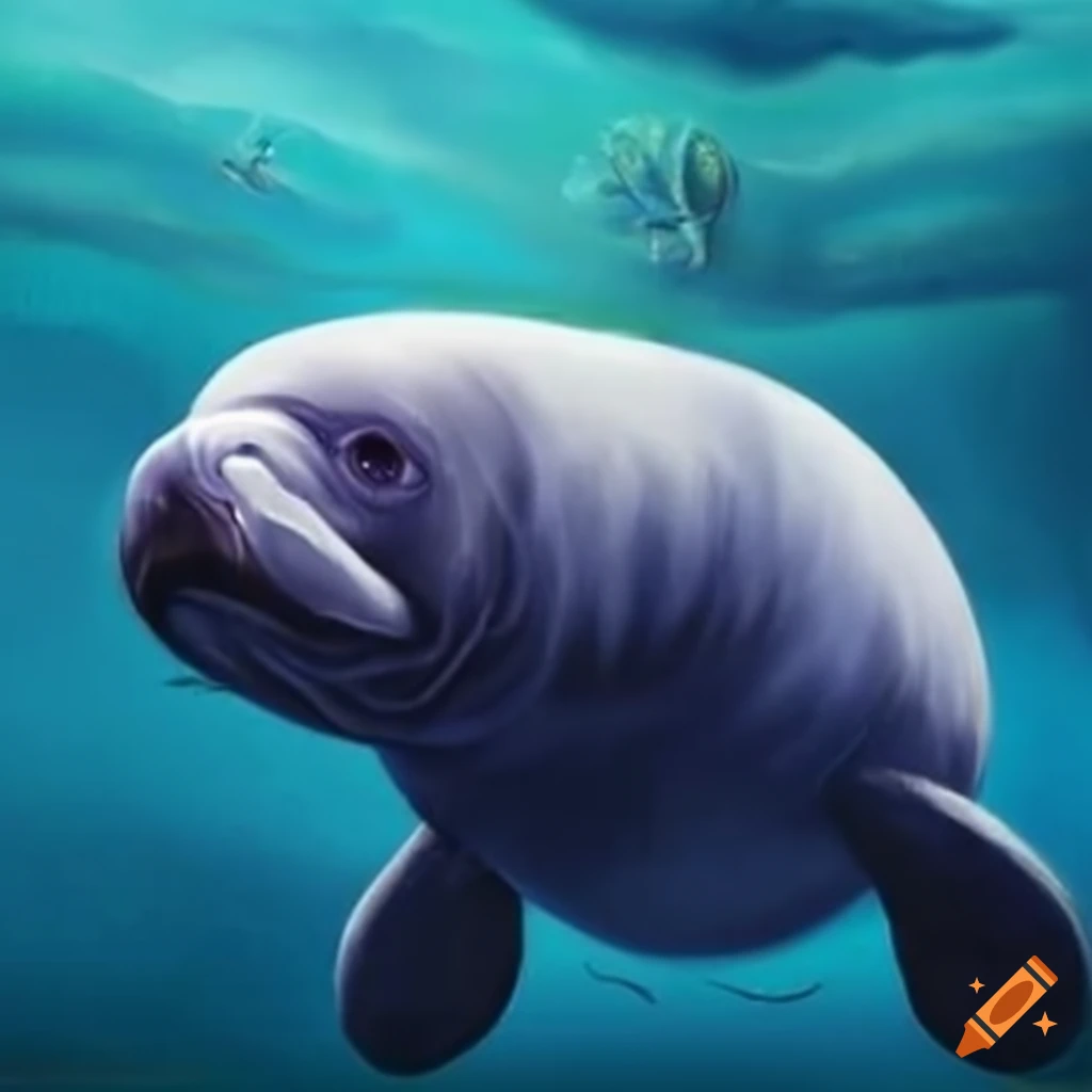 Manatees underwater