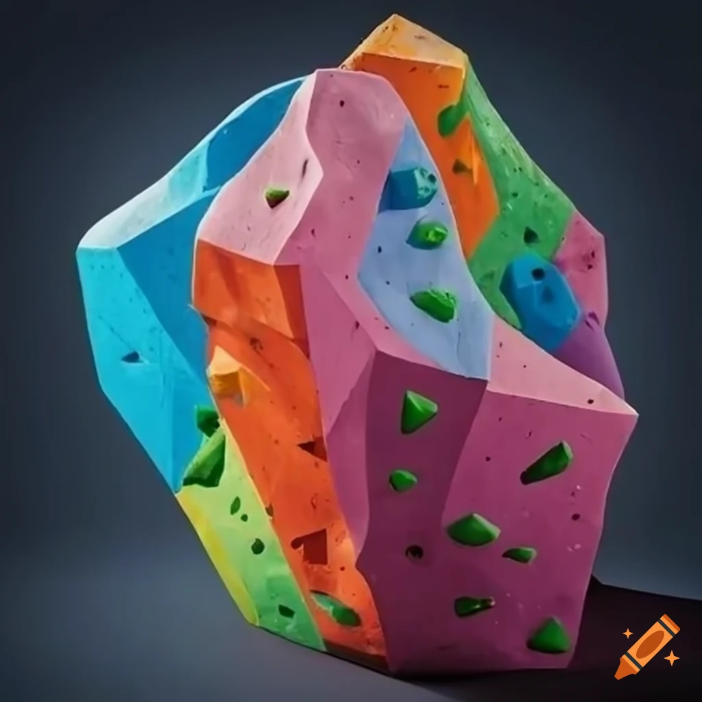 Bloc d'escalade en forme de pierre multicolore