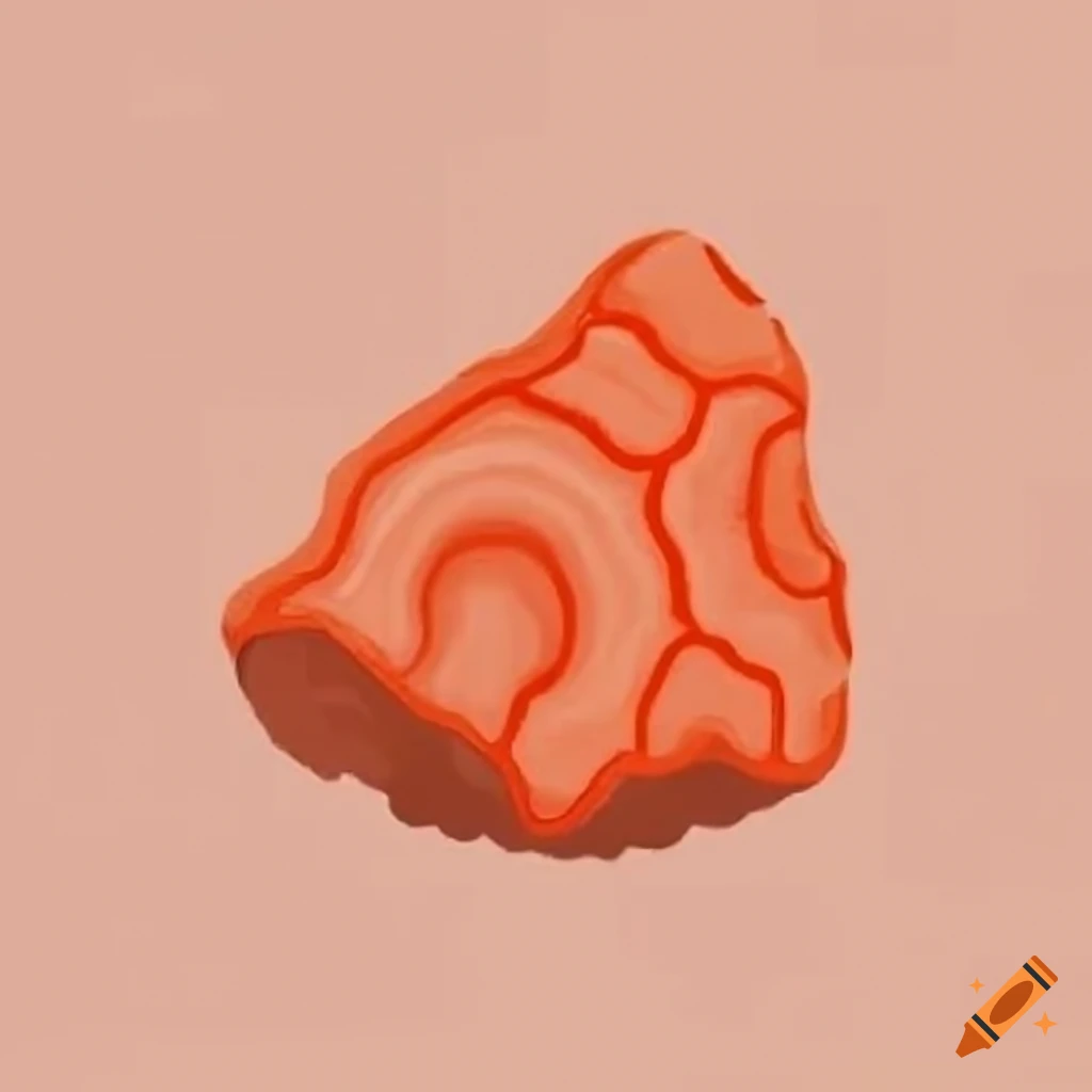 Gobi agate on white background with centered orthographic view