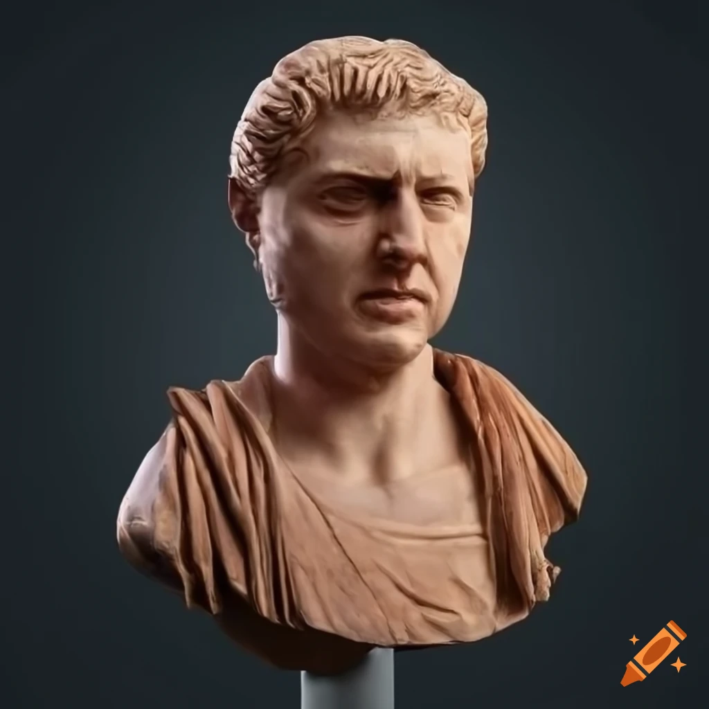 Roman bust of Rexford Holi IV wearing round glasses