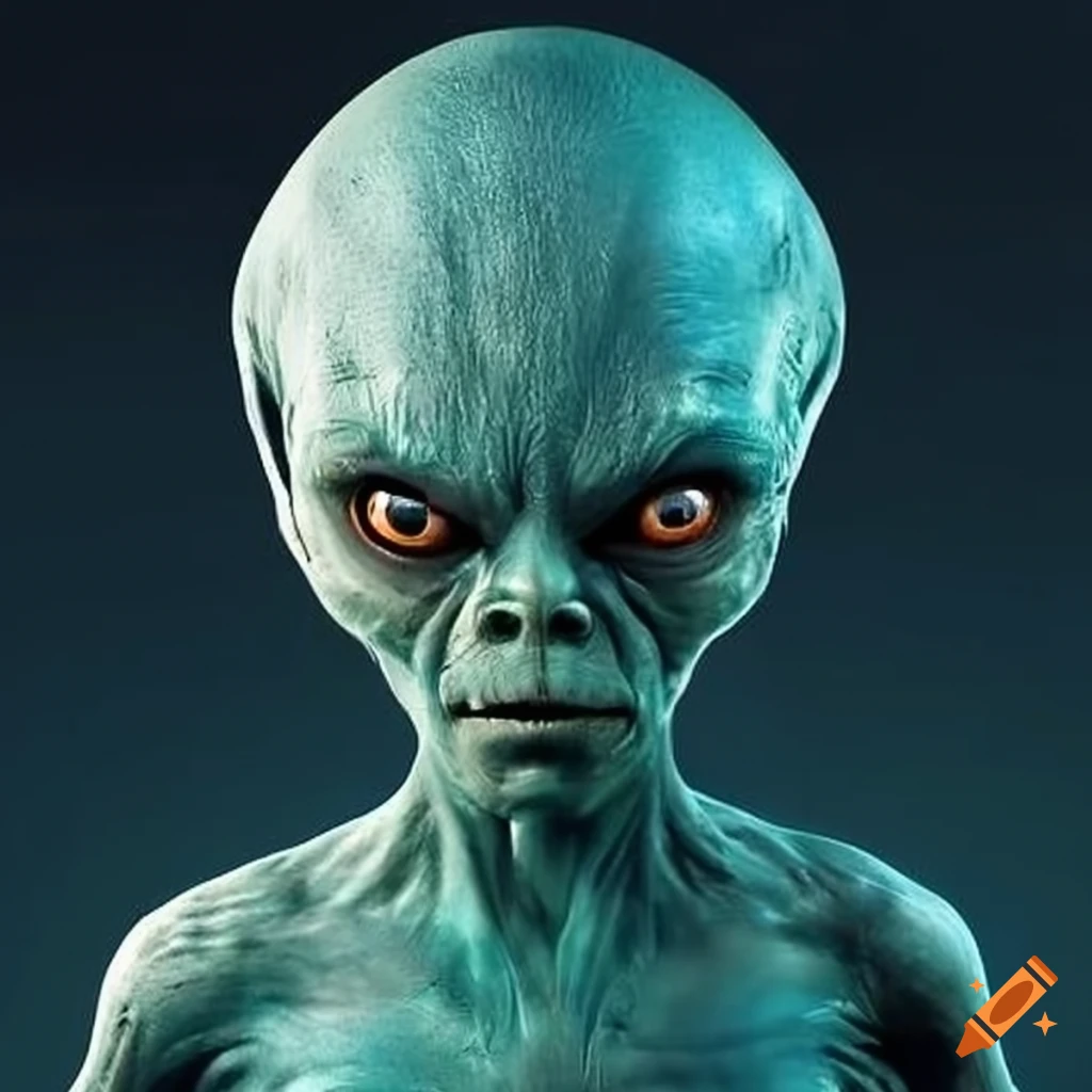 Aliens with hostile expressions looking down on Craiyon
