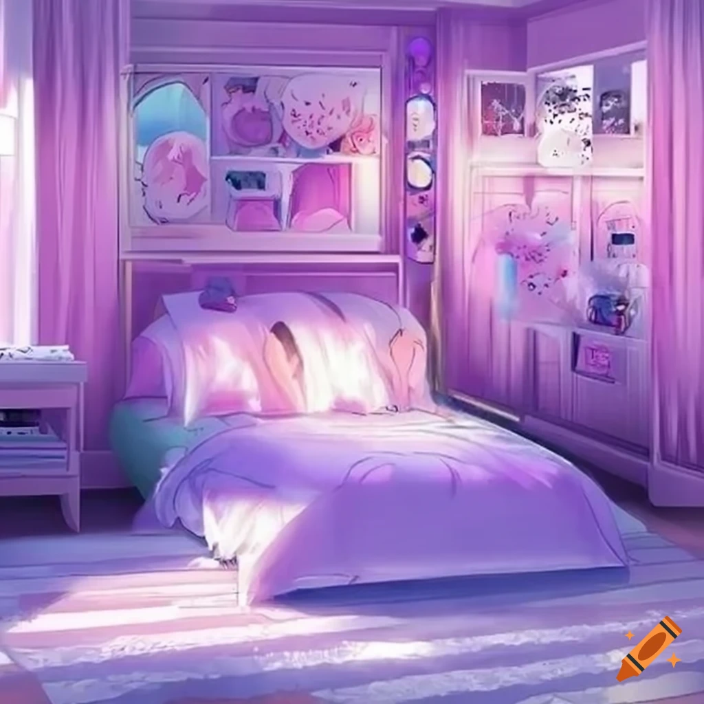 Anime girl bedroom on Craiyon