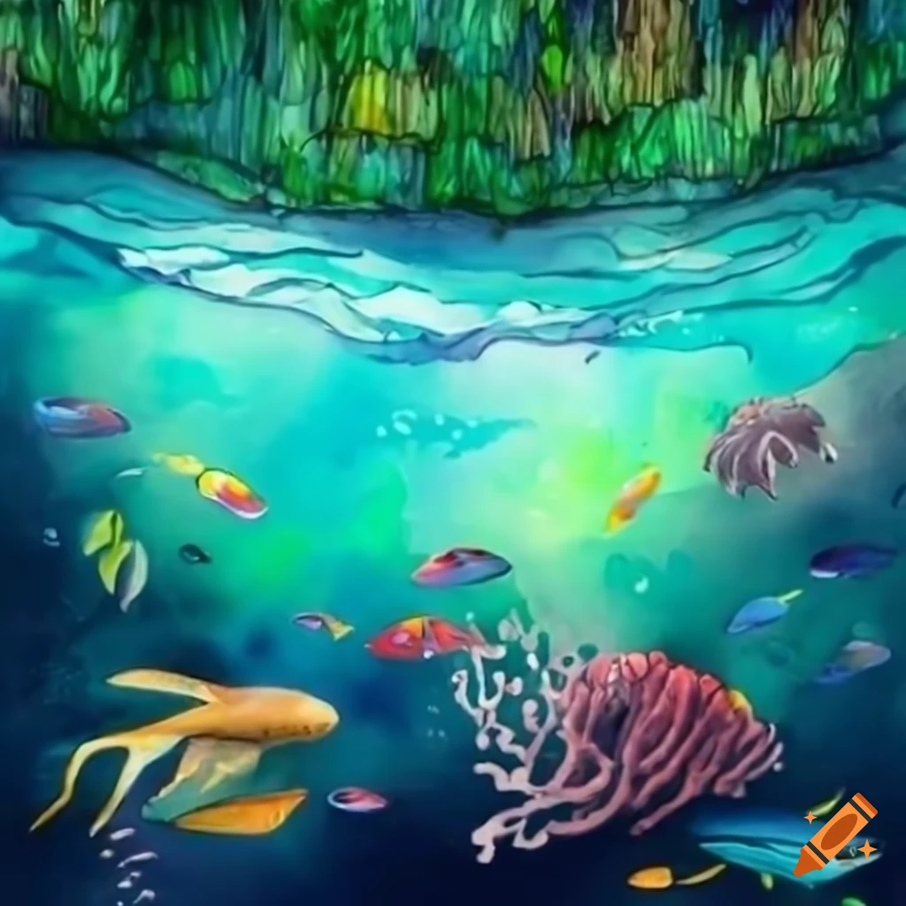 Underwater Scene Drawing by Parvesh Nand - Pixels