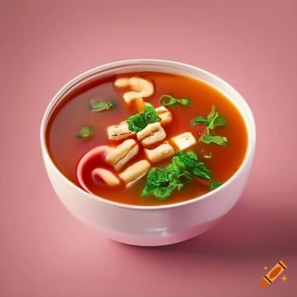 Hot chili soup with breadsticks