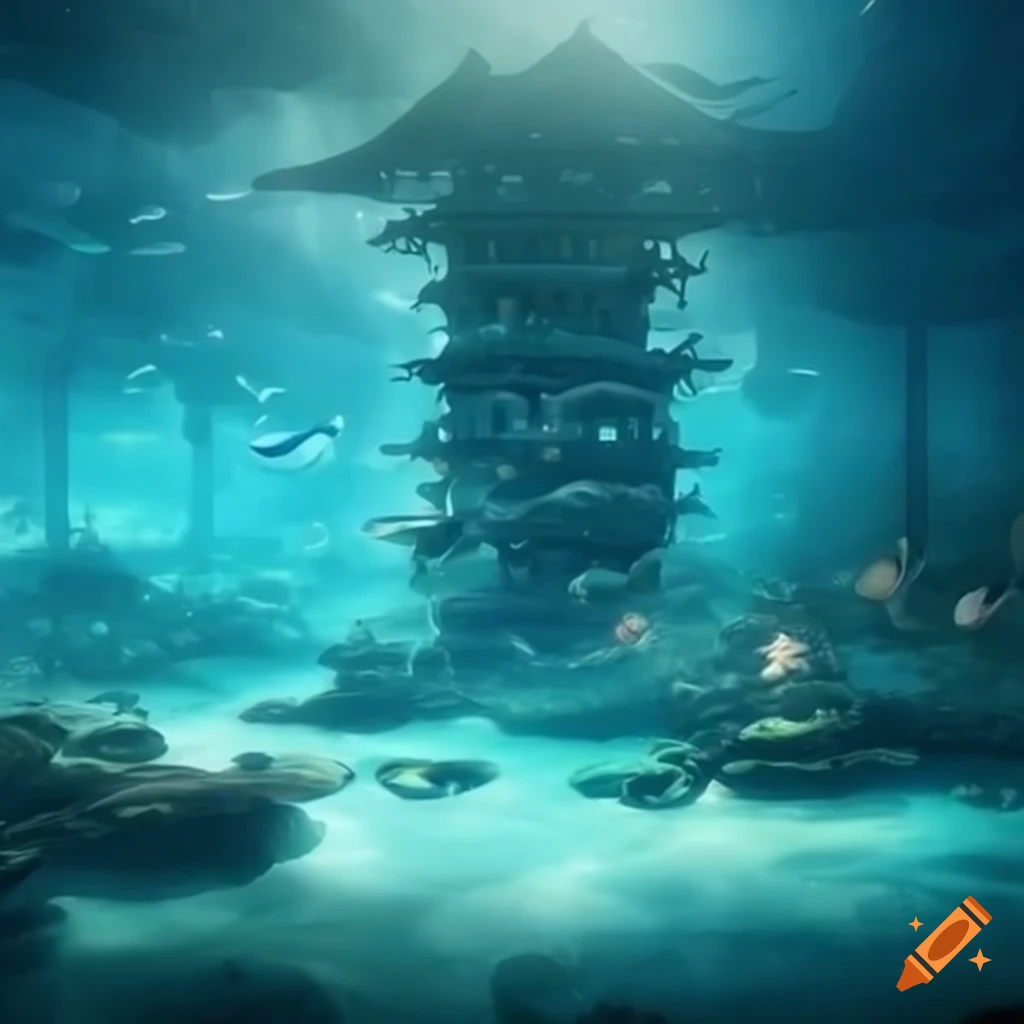 Underwater Japanese city inspired by elvish design