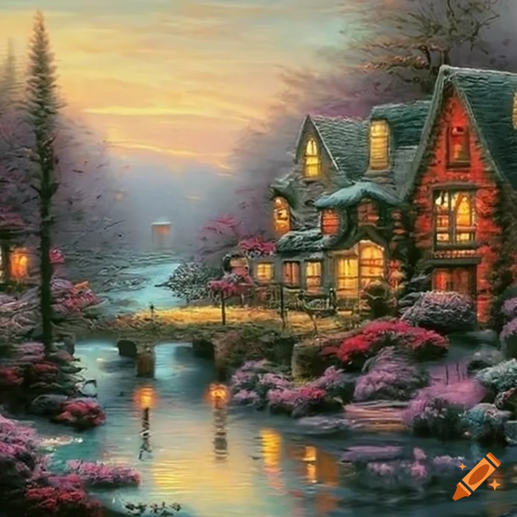 Imitation Of A Thomas Kinkade Painting On Craiyon imitation-of-a-thomas-kinkade-painting-on-craiyon