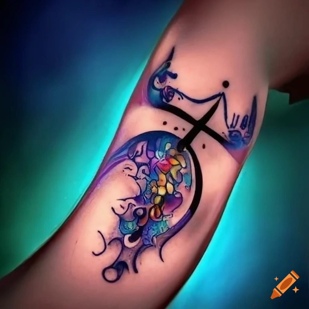 Sign of Pisces.Tattoo Design Stock Vector - Illustration of universal,  emblem: 13029042