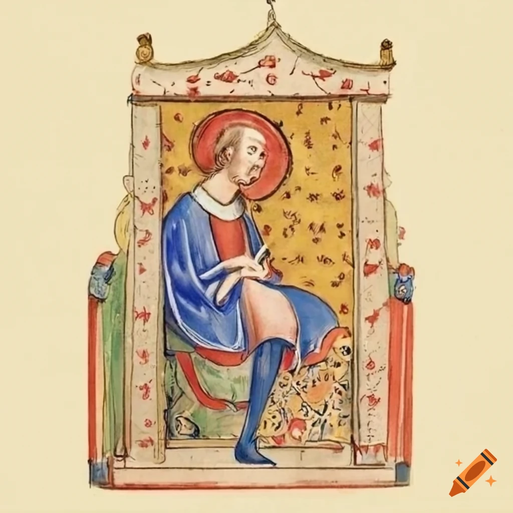 Medieval manuscript illustration of a nobleman