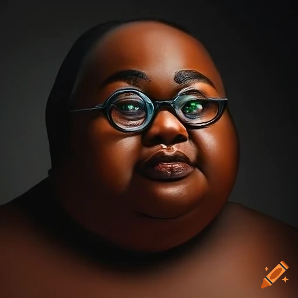 Drawing of a overweight person with dark skin