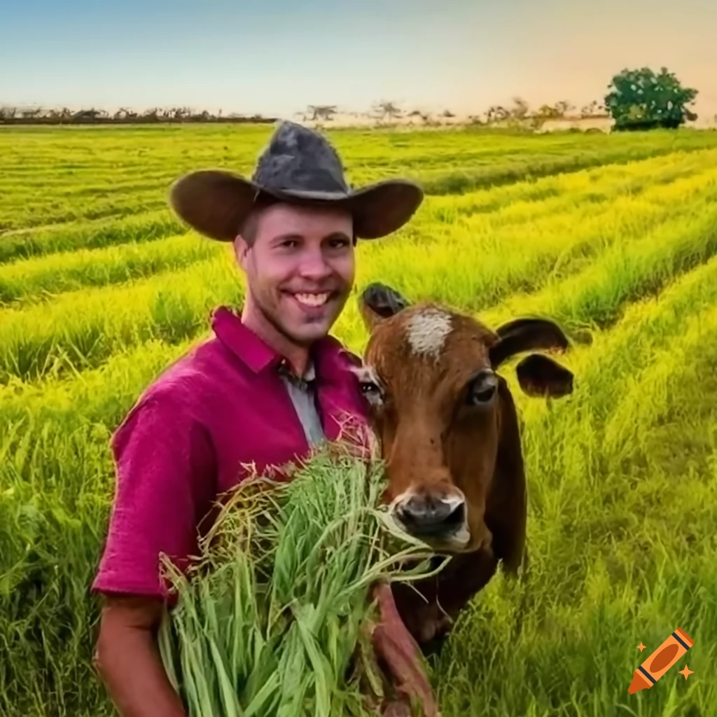 Mixed crop and livestock farmer headshot on Craiyon