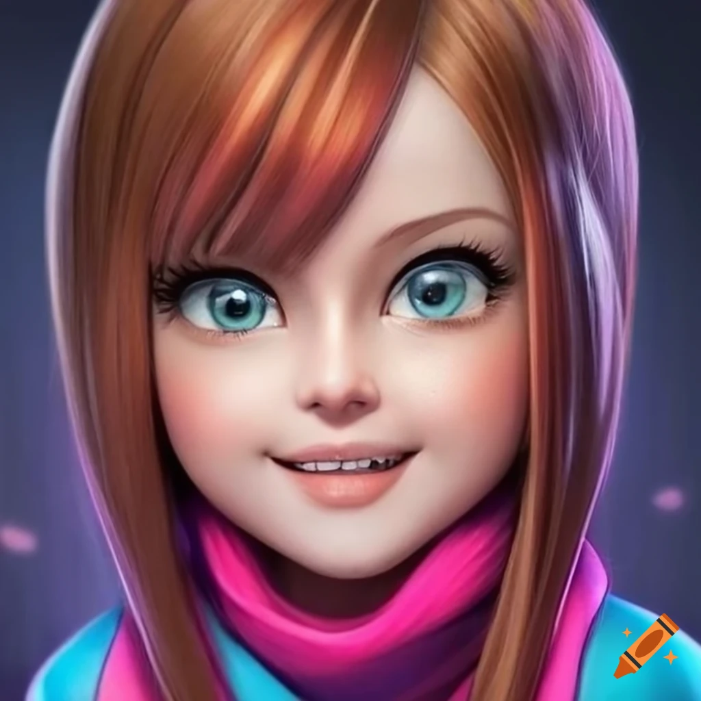 Realistic and detailed portrait of mabel pines on Craiyon
