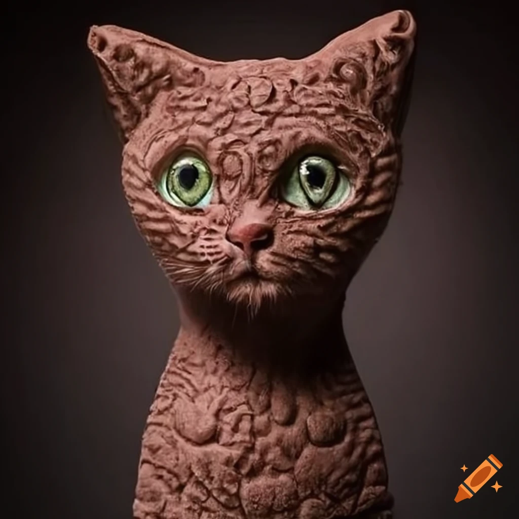 Whimsical chocolate cats with intricate details on Craiyon
