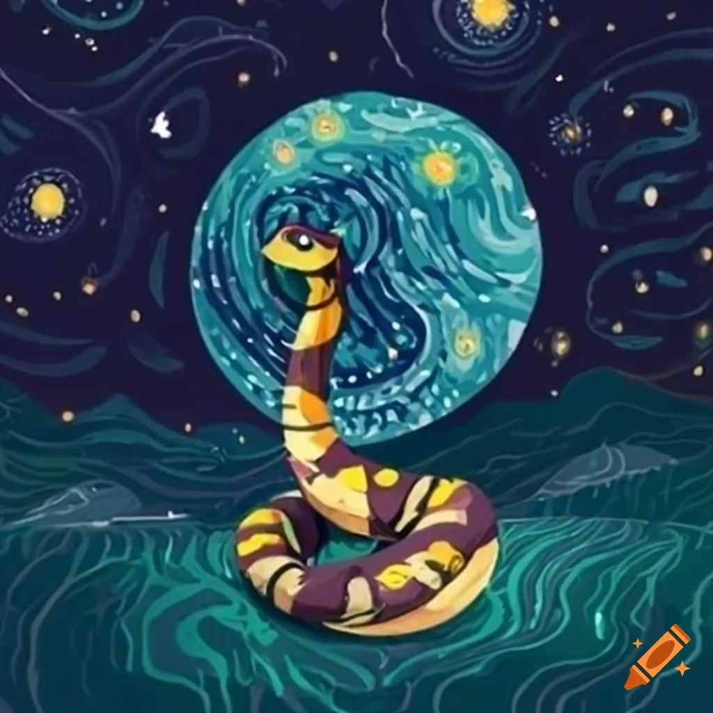 Starry Night with a snake in it