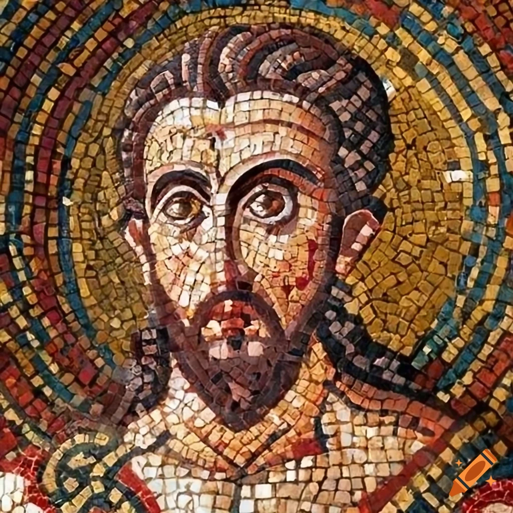 Byzantine mosaic of a man named sam sandun on Craiyon