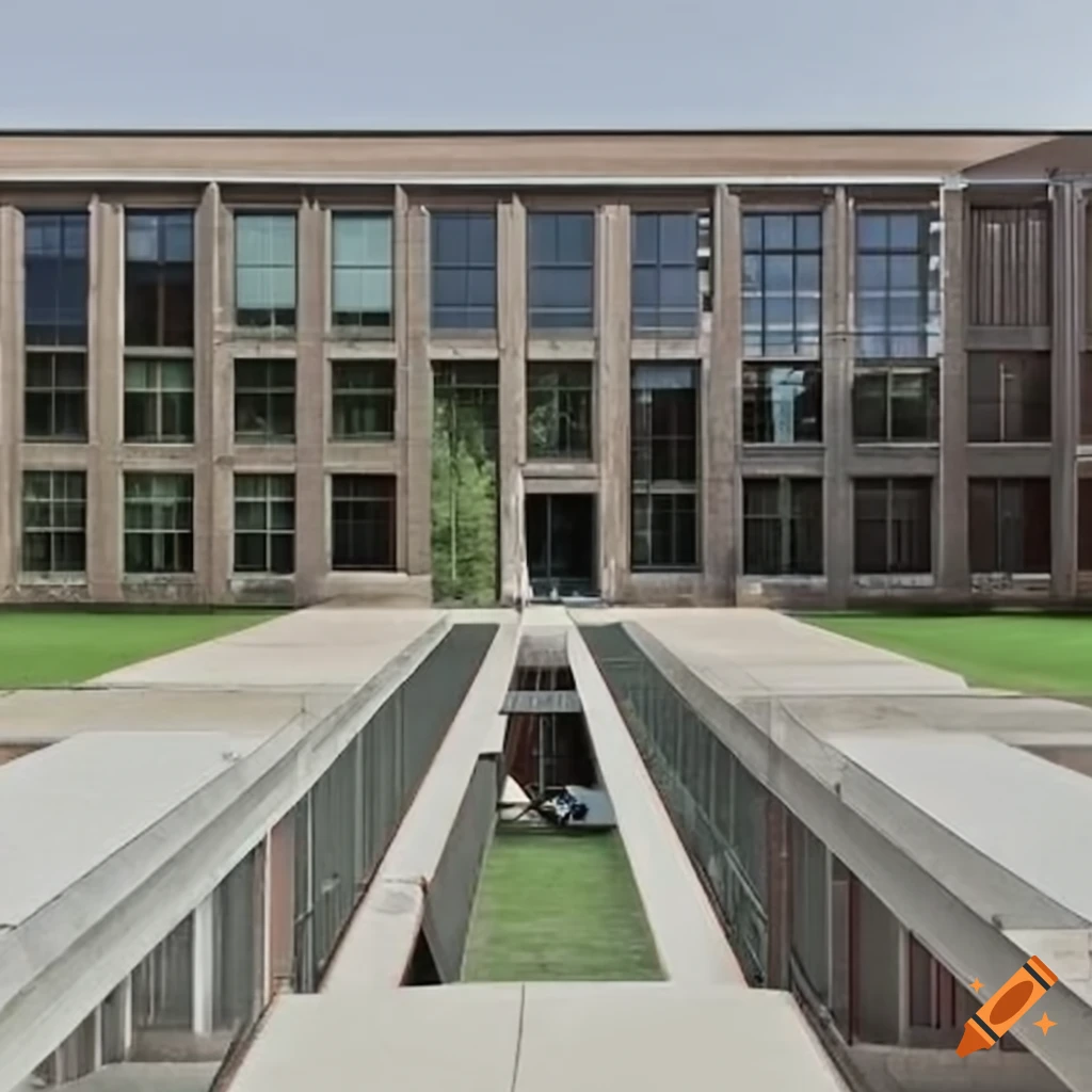 Visually striking university campus showcasing iconic architecture and