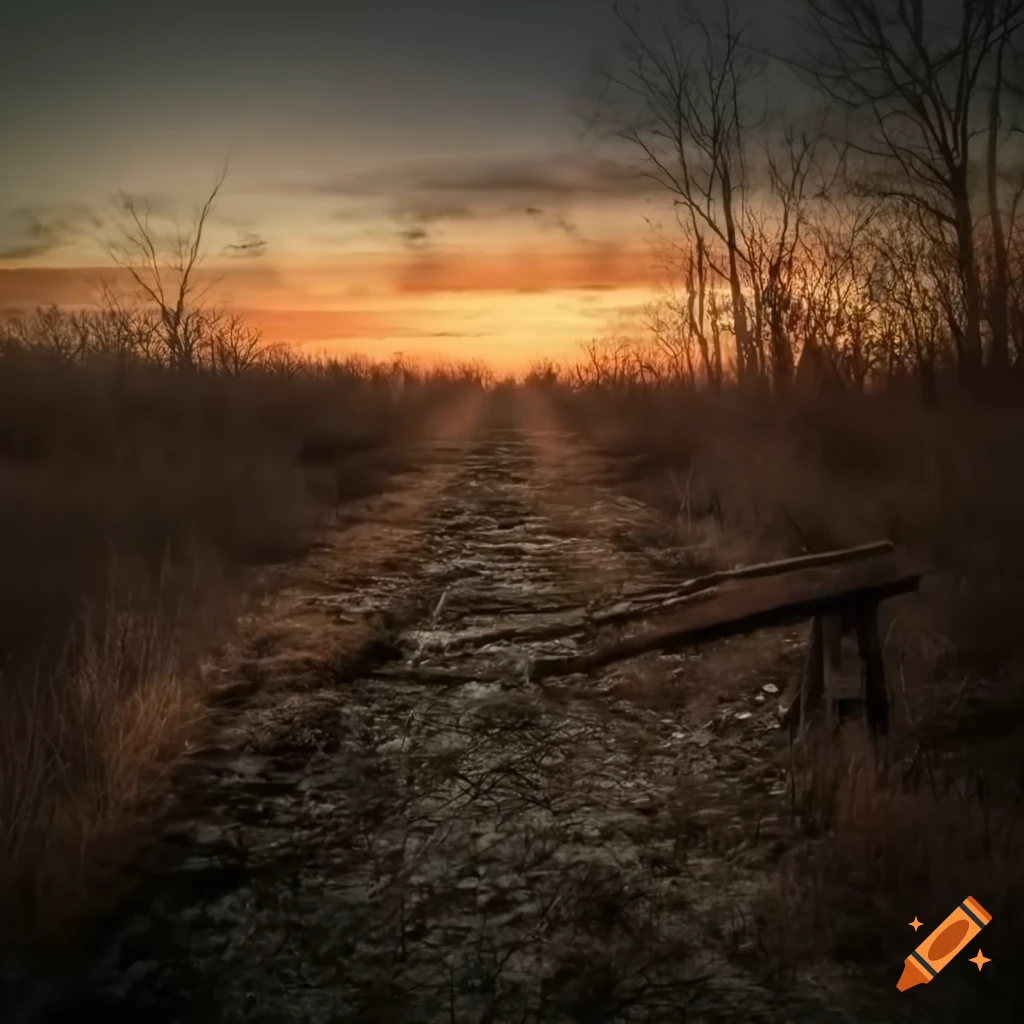 Sunrise on an abandoned battlefield