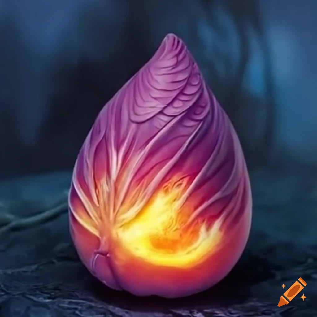 Dragon egg with flames