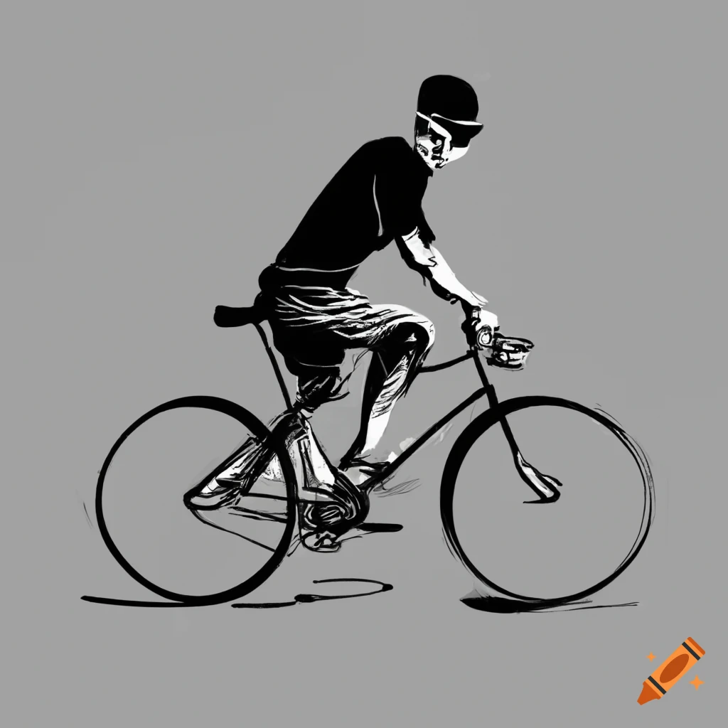 Man with eye patch riding a bike