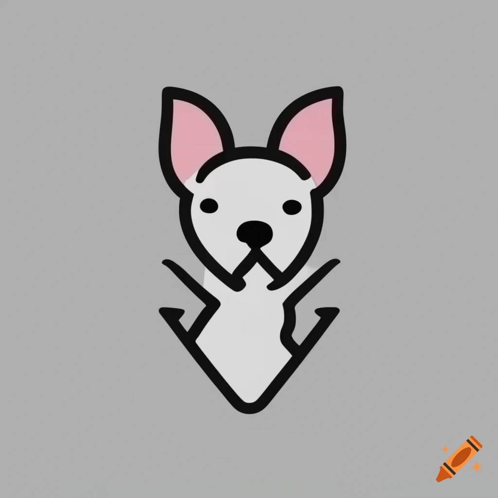 Minimalistic White Dog Logo With Pointy Ears On Craiyon minimalistic-white-dog-logo-with-pointy-ears-on-craiyon