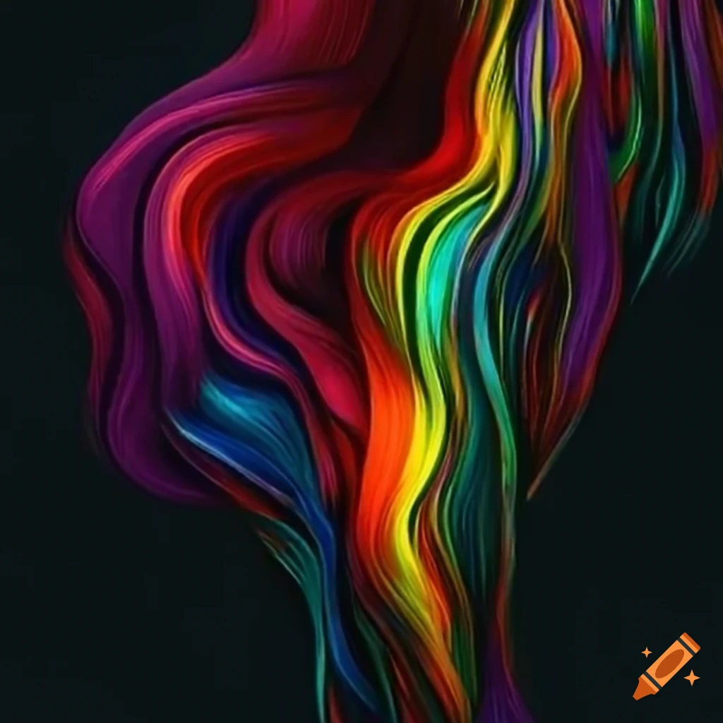 Dynamic brushstrokes in techy colors conveying movement and energy on ...