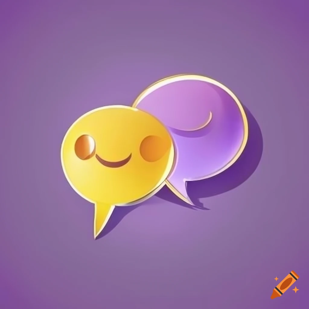 Yellow and purple group chat icons on Craiyon