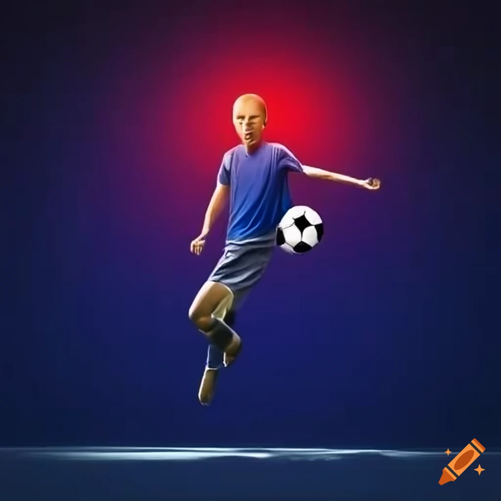 Person playing soccer in france on Craiyon