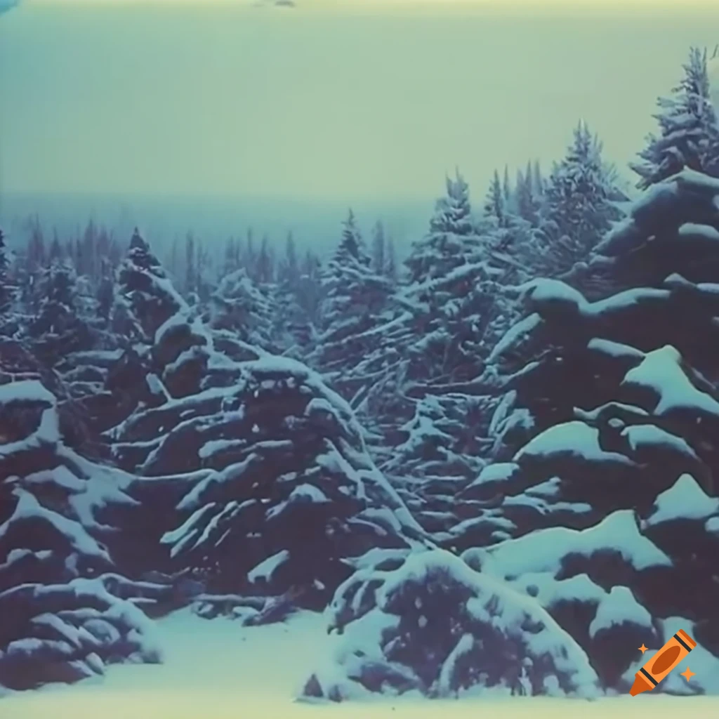 Snowy hills with juniper and Christmas trees in a cold snowy forest on ...