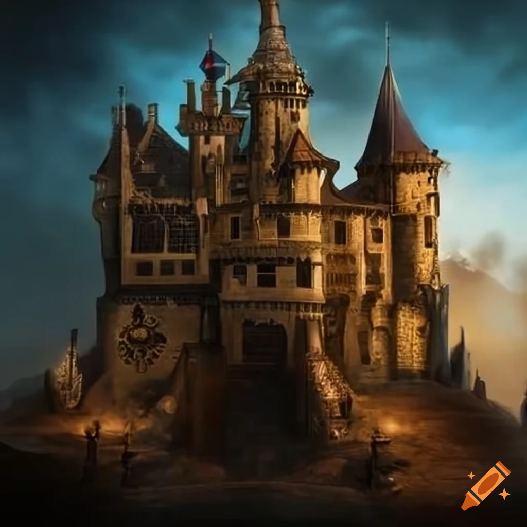 Steampunk castle on Craiyon