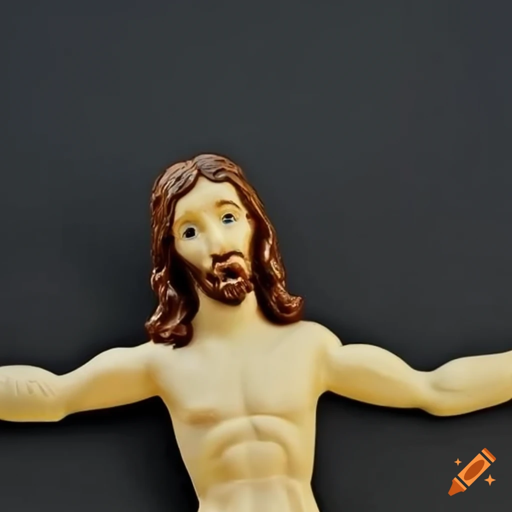 Plastic jesus christ toy on Craiyon