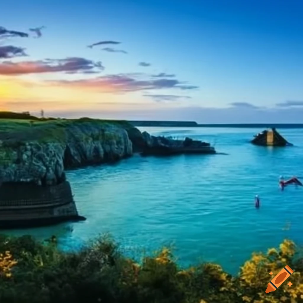 Collage of 6 activities in Brittany: sports, cultural sites, gastronomy, hiking, sea activities, and events