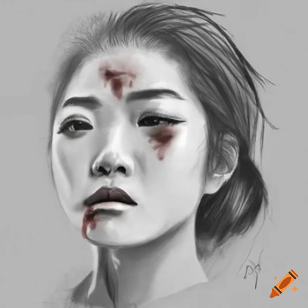 Japanese woman with facial scars
