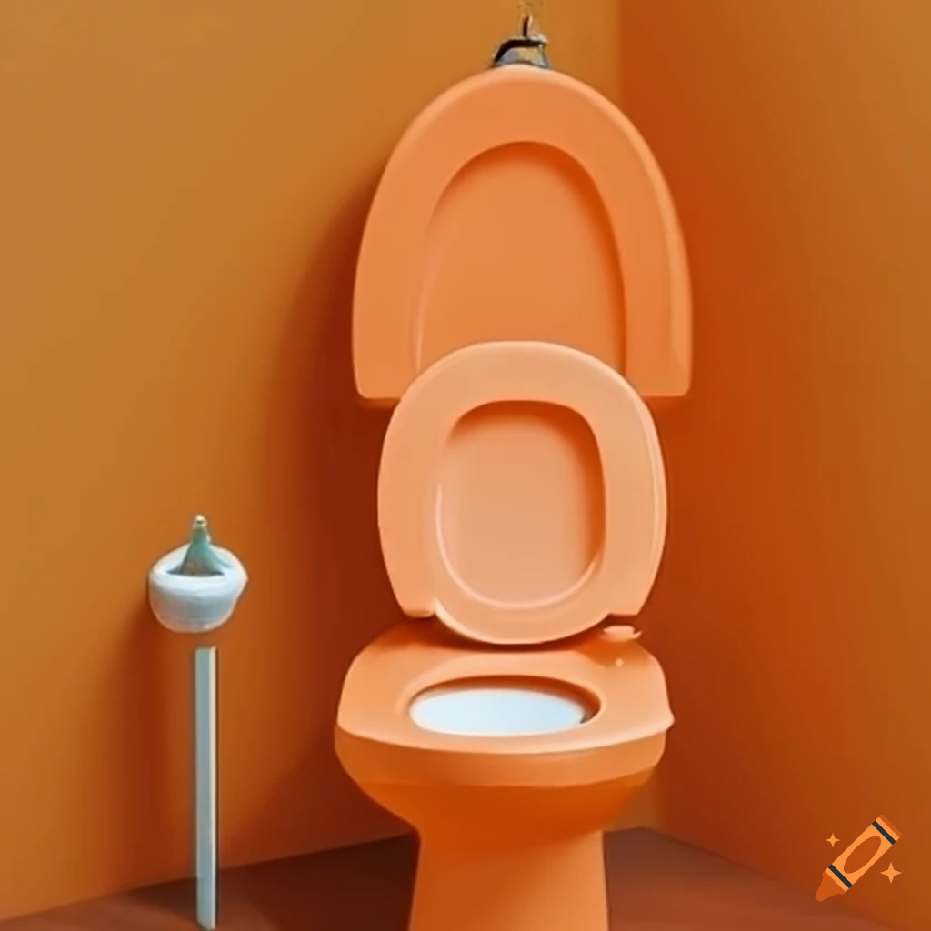 Orange color toilet on Craiyon