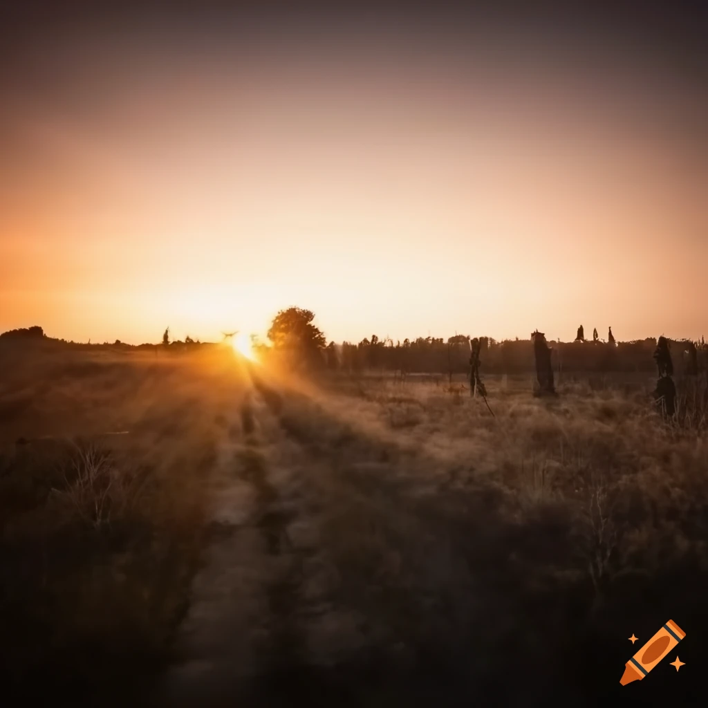 Sunrise on an abandoned battlefield