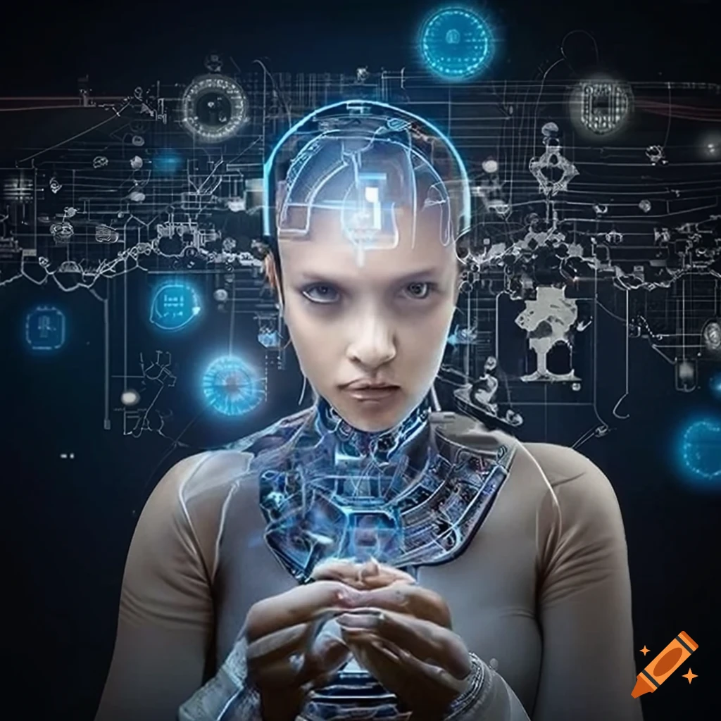 Professional and modern representation of computer science and robotics