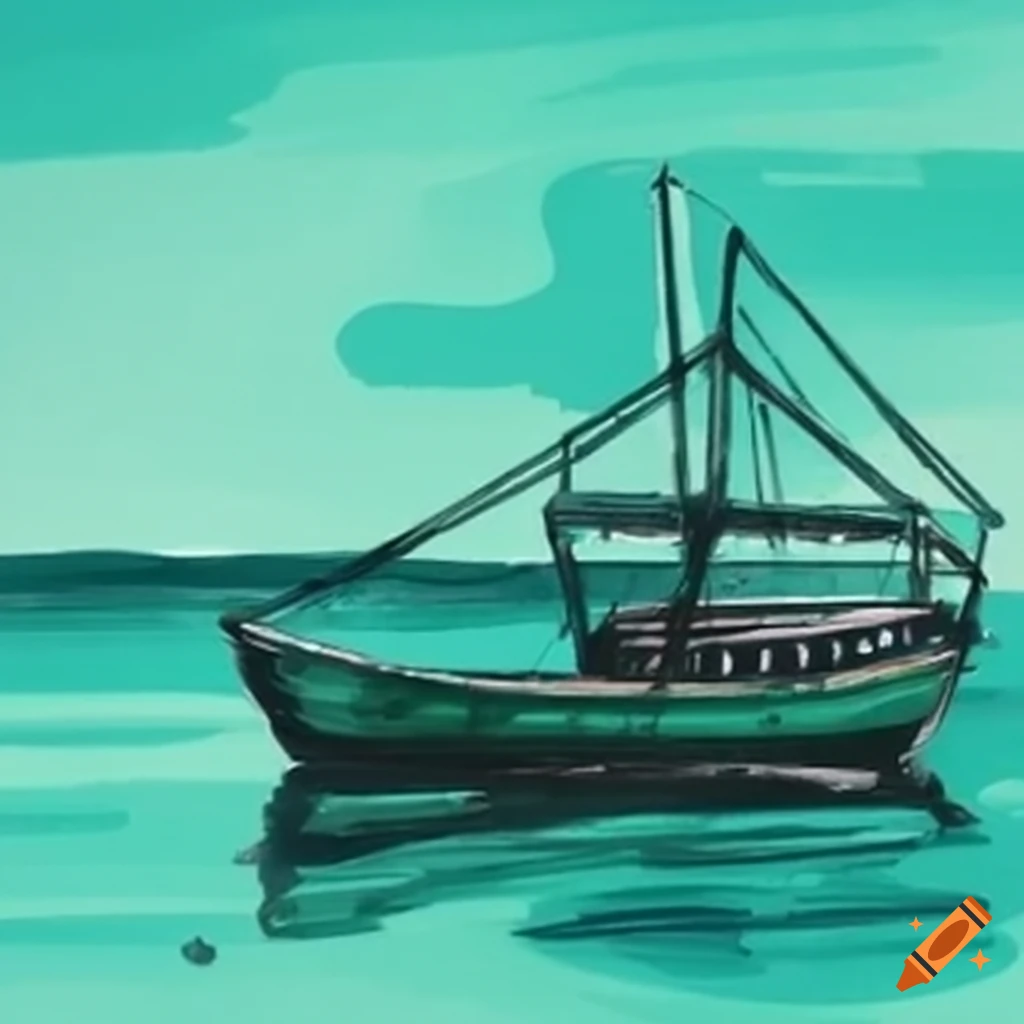 Dark green boat docks by the water