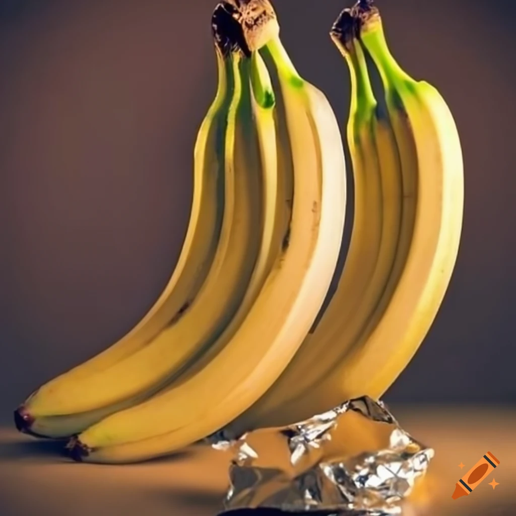 Banana root wrapped in foil