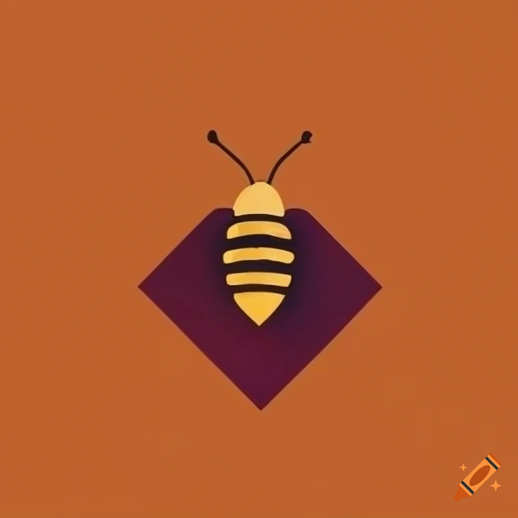 Modern minimalist beeinspired logo with earthy tones and hexagonal