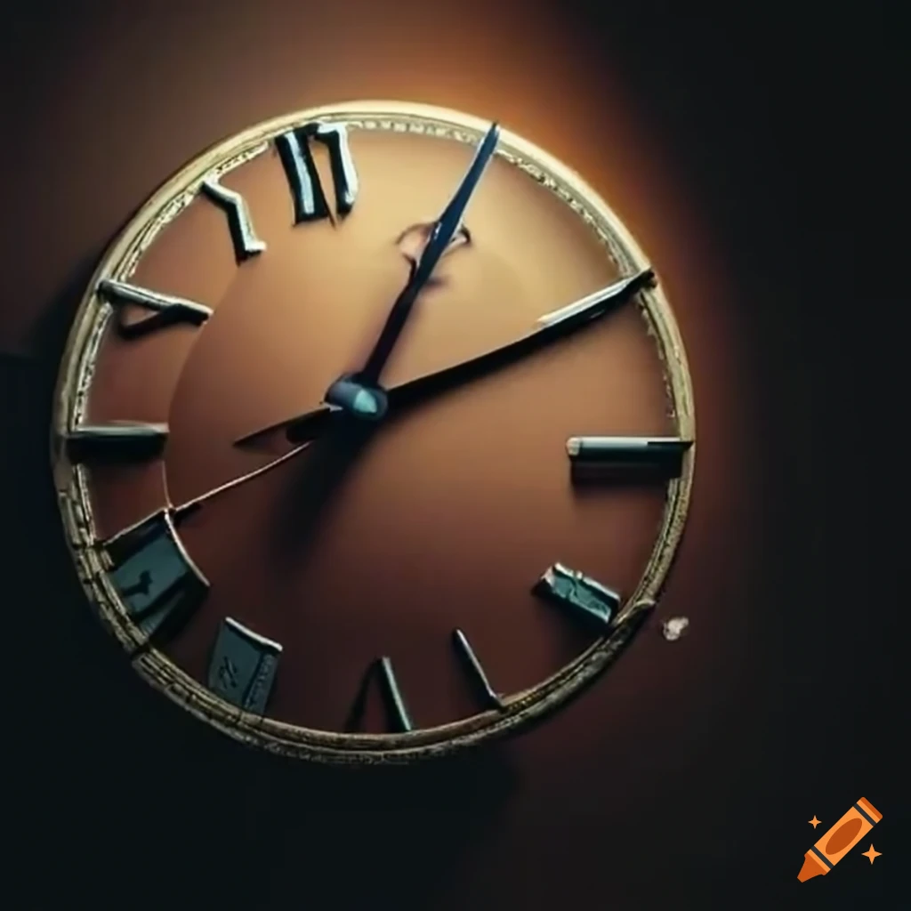 Clock being wound backwards on Craiyon