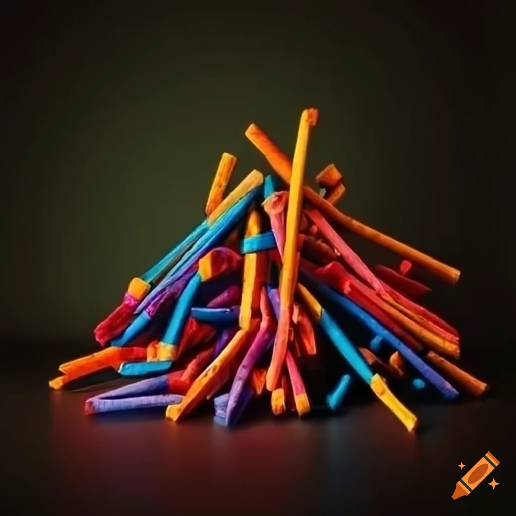 Colorful minimalist stick arrangement on Craiyon
