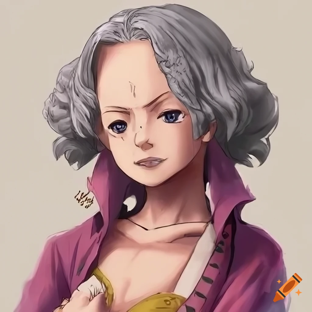One piece anime style portrait of a little old lady on Craiyon
