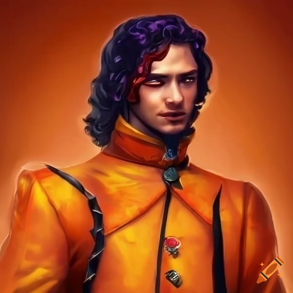 Nobleman in a stylish orange outfit on Craiyon