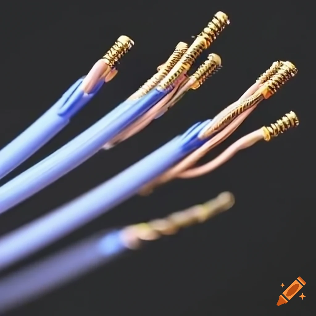 Closeup of twisted highdefinition optical fiber cables on Craiyon