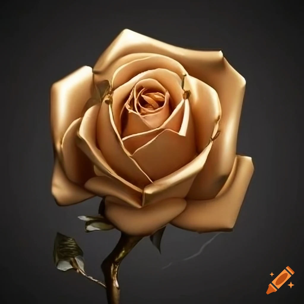 Classy Gold Roses Elegant gold rose with marble and branches on Craiyon