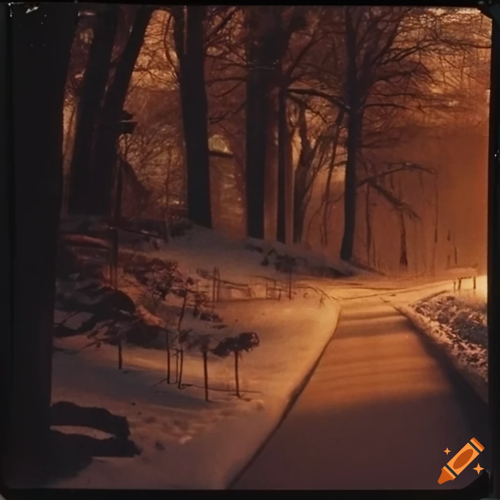 Vintage winter photos captured on 1970s polaroid and dark 1934 ...