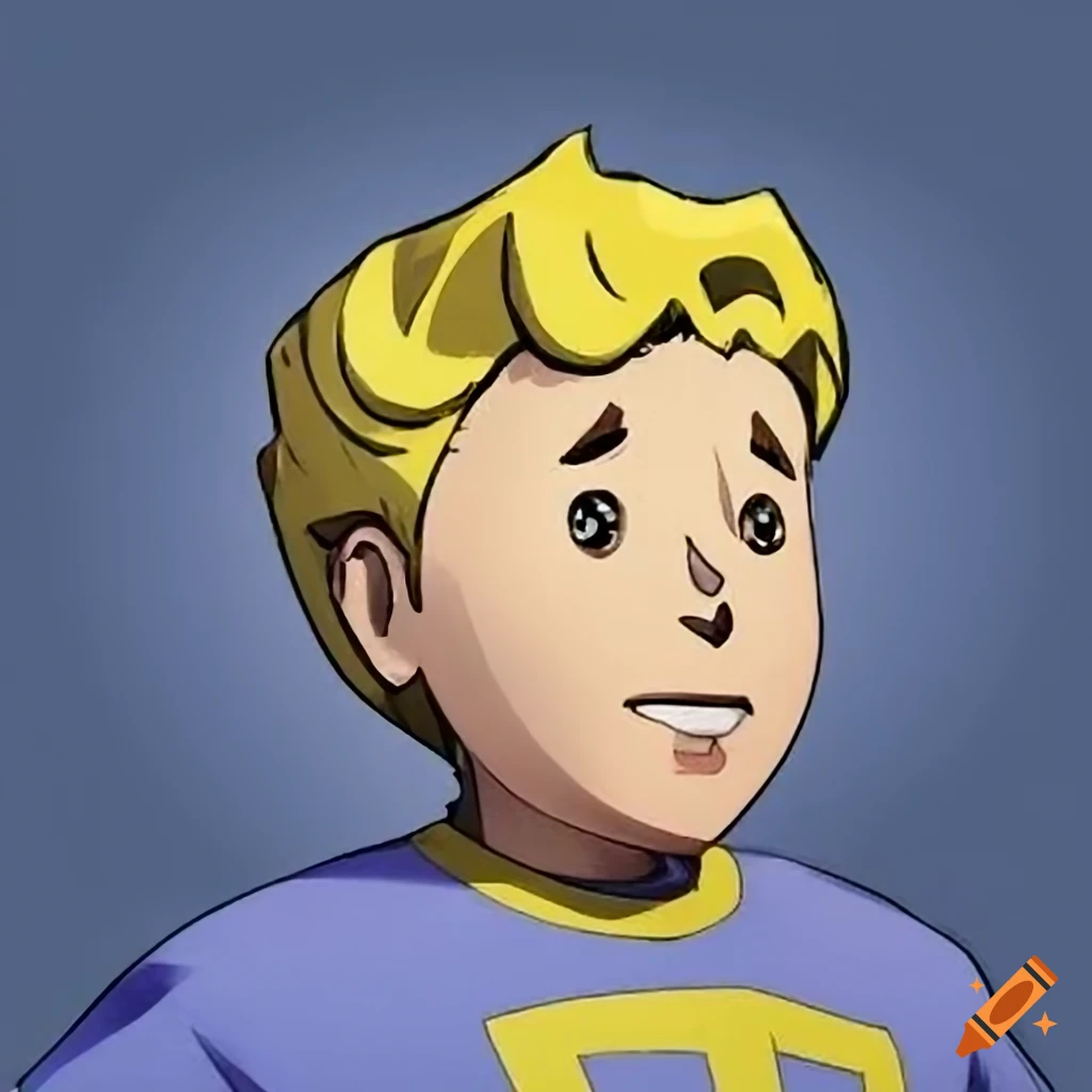 Vault boy character from a popular video game on Craiyon