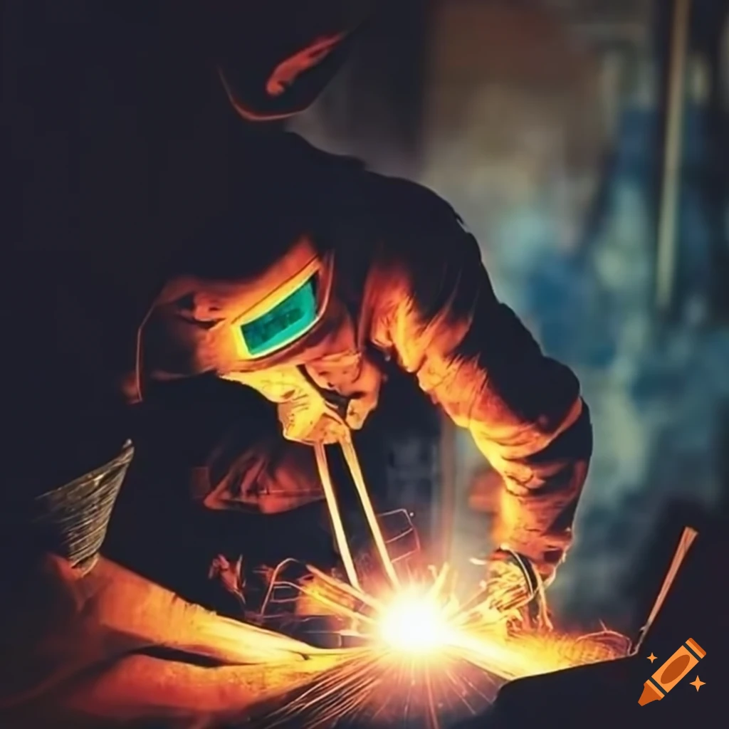 Man welding the word "January" in a shop